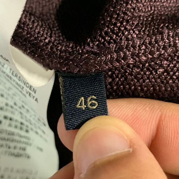 Piazza Sempione L Womens Colorblock Knit Turtleneck Sweater Navy Brown - Picture 9 of 9